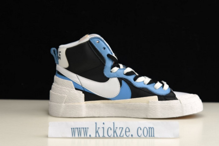 nike blazer high sacai white black legend blue - bv0072-001