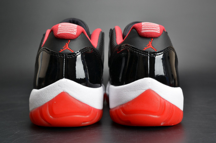 air jordan 11 retro lof "bred" black/ red mens 528895-012