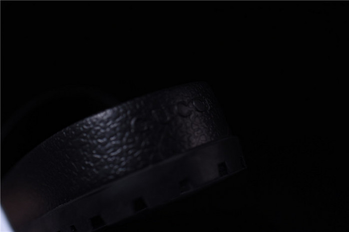 gc leather slide sandal black with gg logo mens